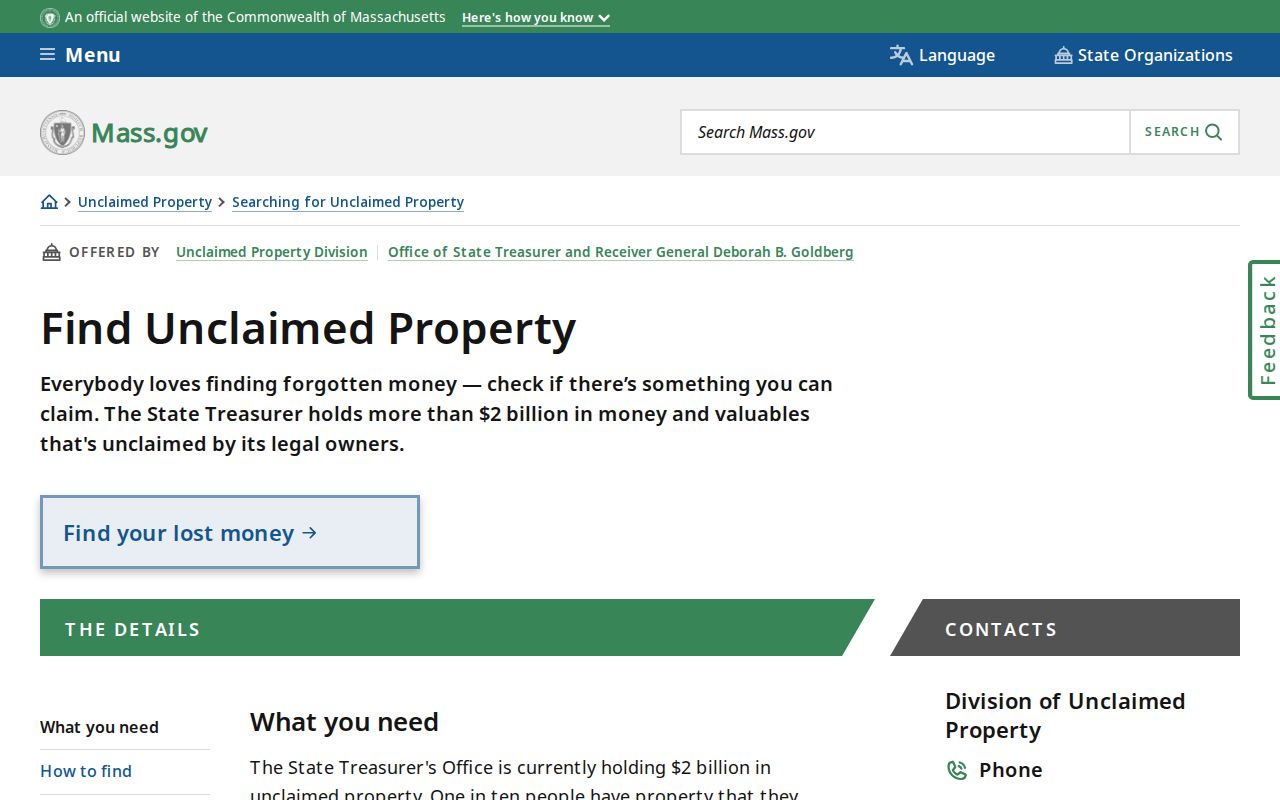 Middlesex County residents directory unclaimed-property search