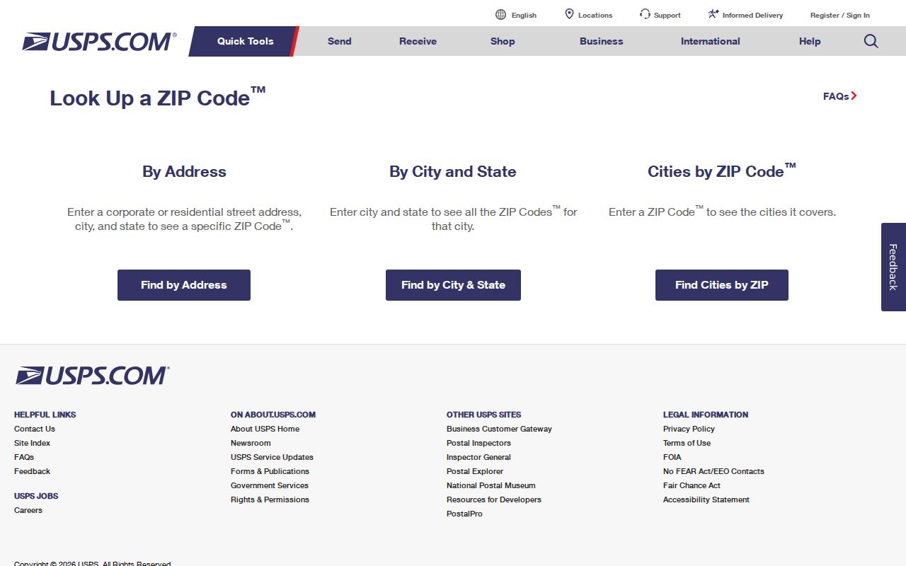 Middlesex County ZIP code directory USPS ZIP lookup modes