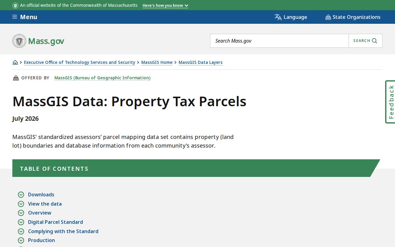 Middlesex County ZIP code directory MassGIS parcel ZIP attributes